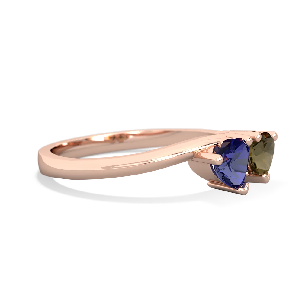 Lab Sapphire Sweethearts 14K Rose Gold ring R5260