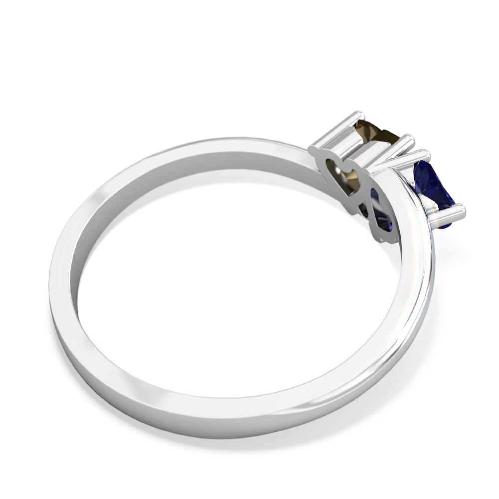 Lab Sapphire Sweethearts 14K White Gold ring R5260