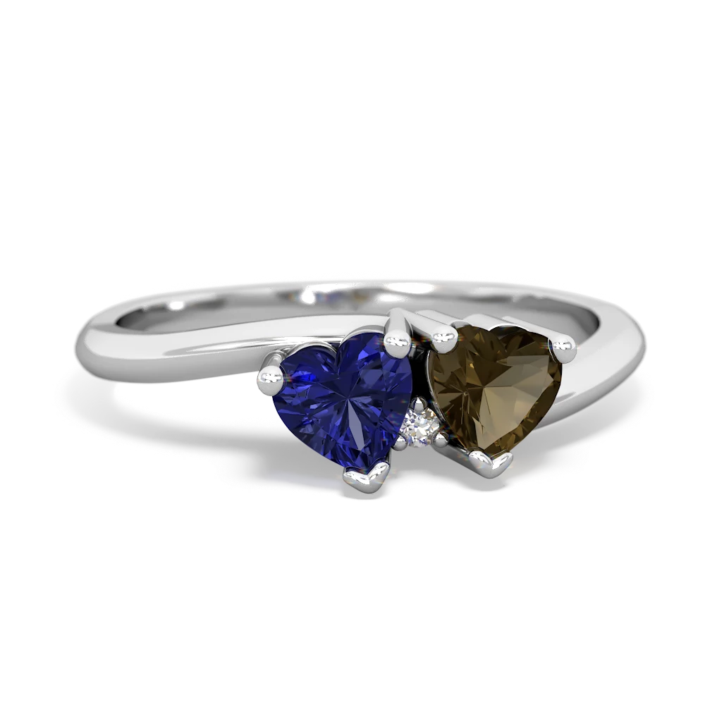 Lab Sapphire Sweethearts 14K White Gold ring R5260