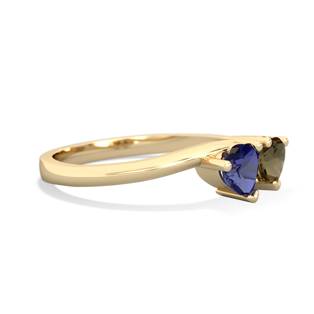 Lab Sapphire Sweethearts 14K Yellow Gold ring R5260