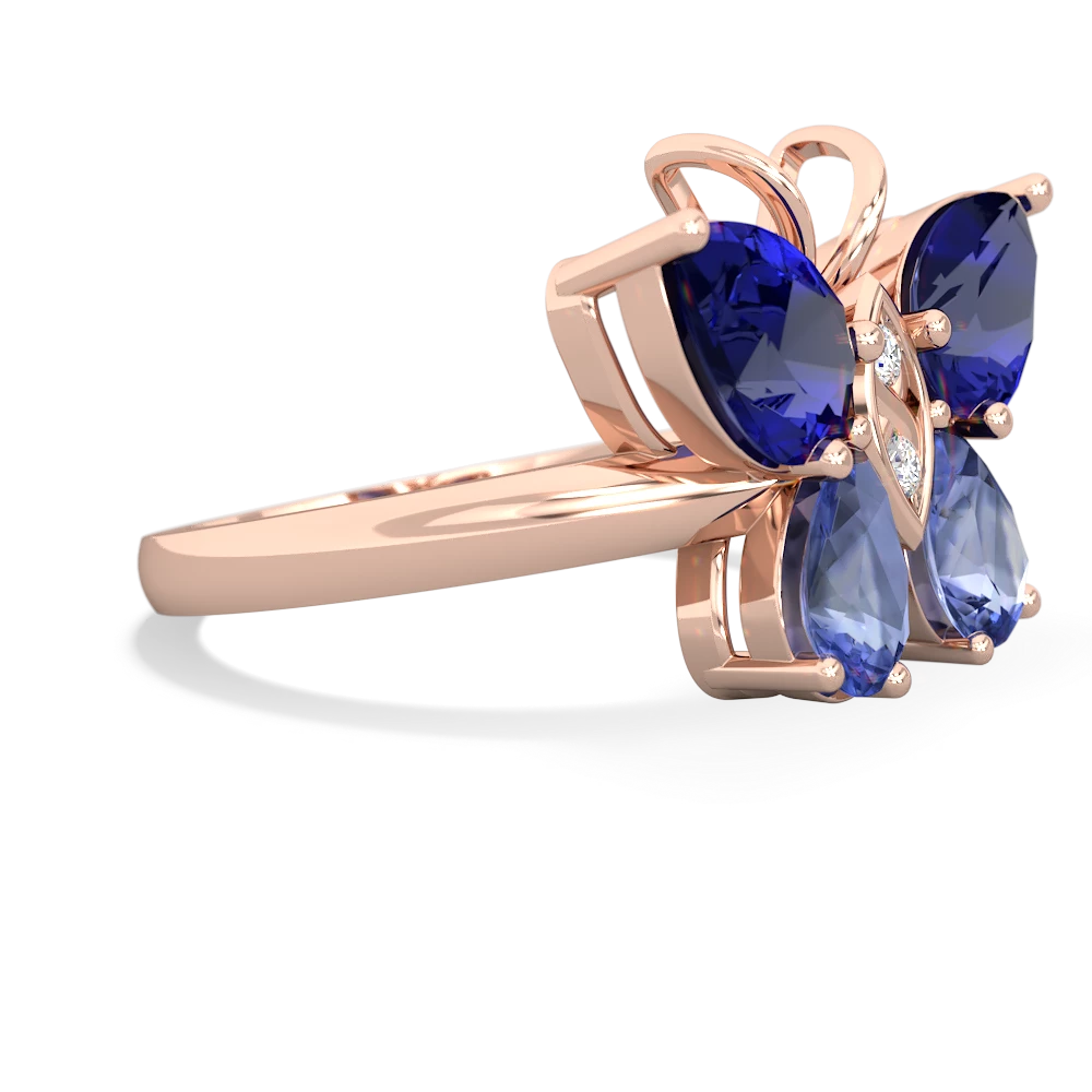 Lab Sapphire Butterfly 14K Rose Gold ring R2215