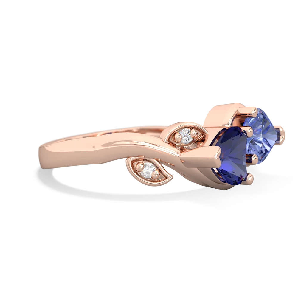 Lab Sapphire Floral Elegance 14K Rose Gold ring R5790