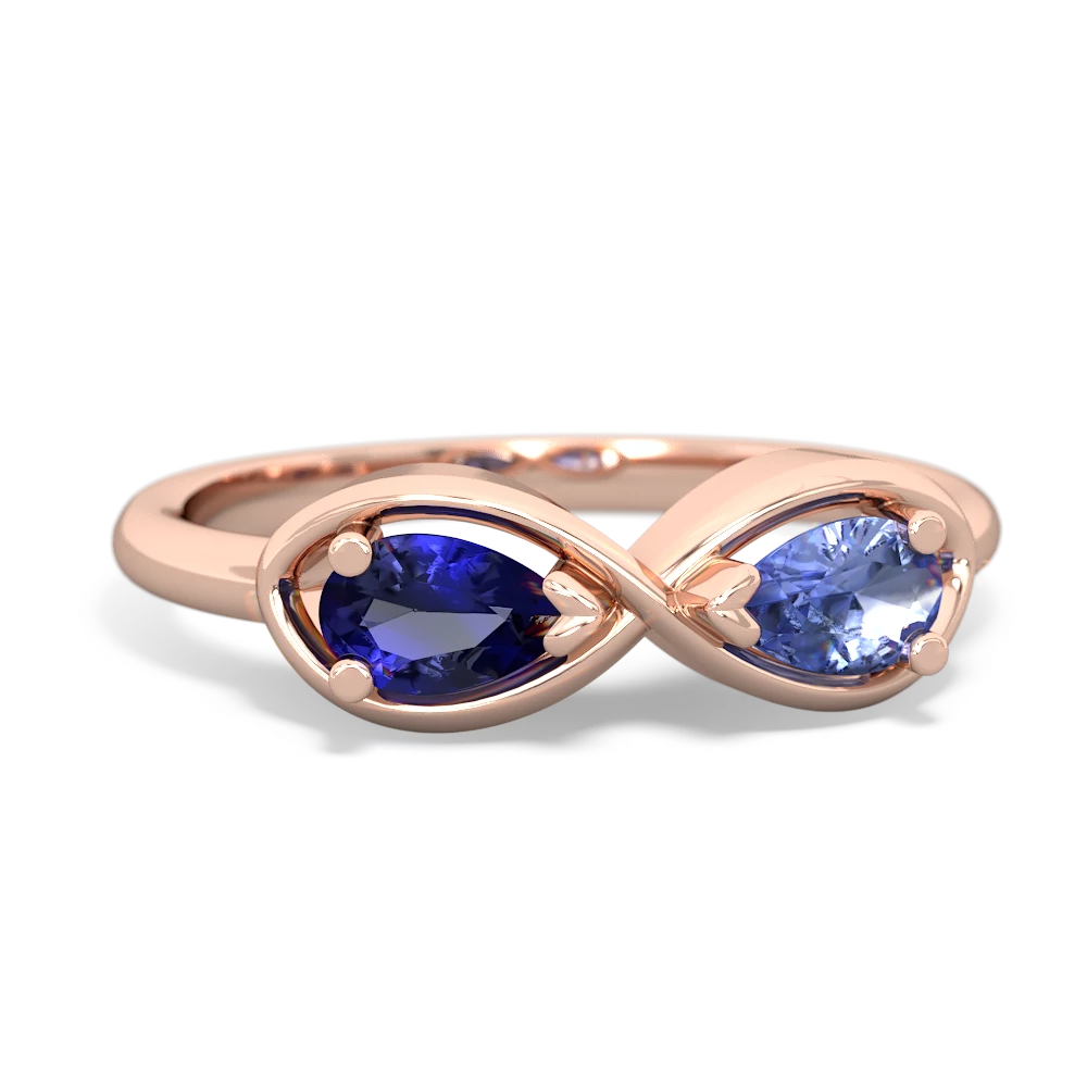 Lab Sapphire Infinity 14K Rose Gold ring R5050