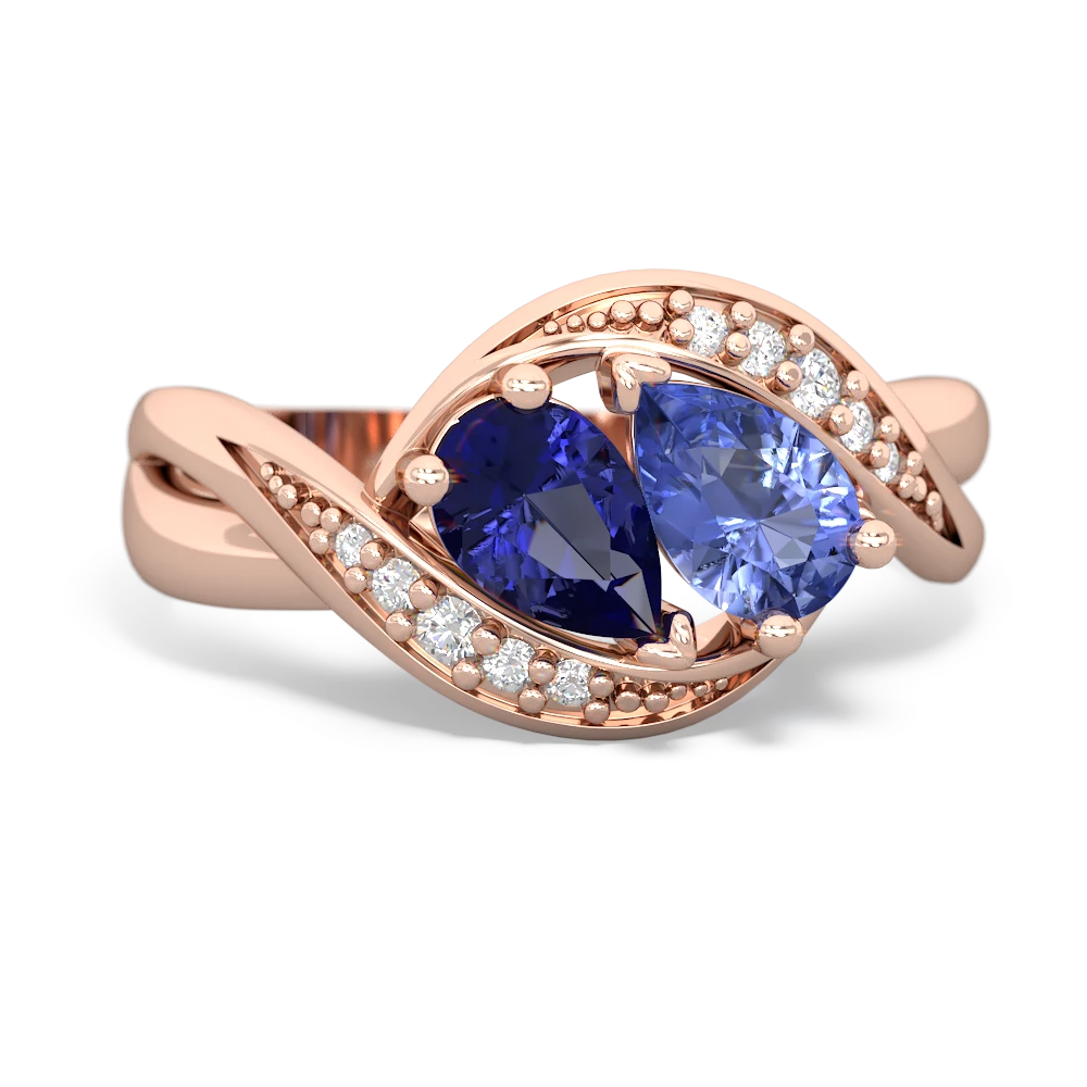 Lab Sapphire Summer Winds 14K Rose Gold ring R5342