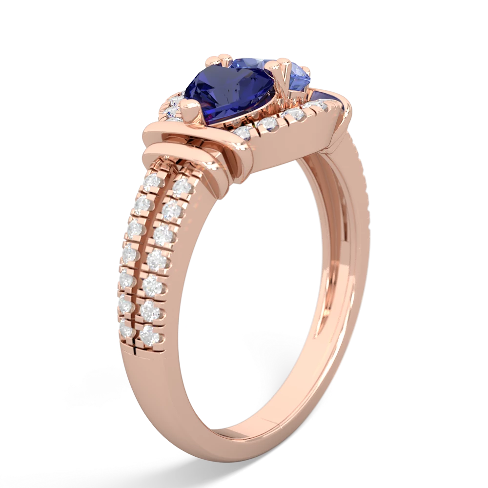 Lab Sapphire Art-Deco Keepsake 14K Rose Gold ring R5630