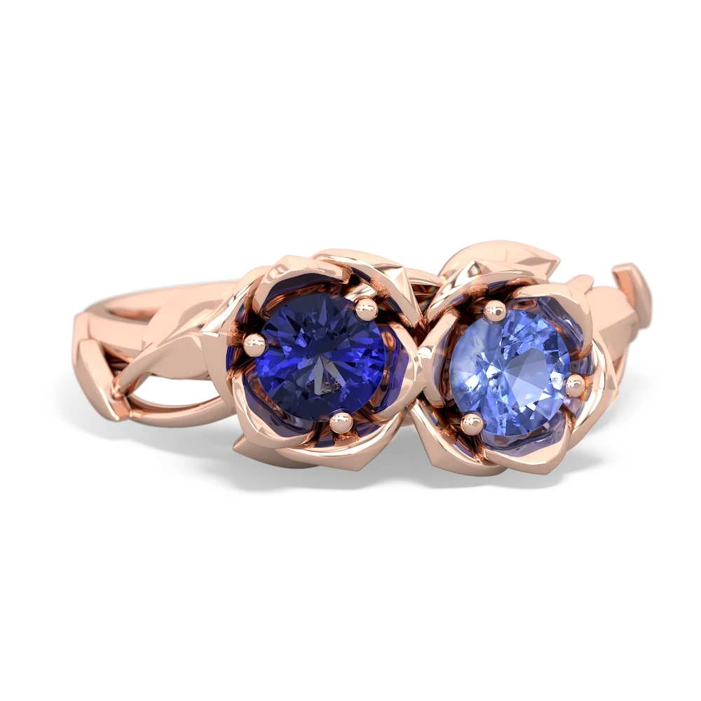 Lab Sapphire Rose Garden 14K Rose Gold ring R5510