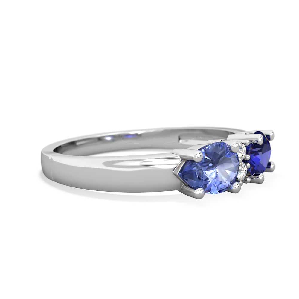 Lab Sapphire Pear Bowtie 14K White Gold ring R0865