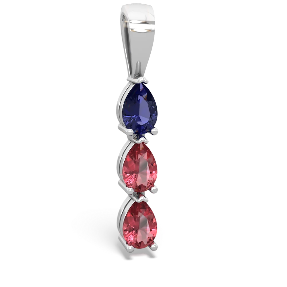 Lab Sapphire Dew Drops 14K White Gold pendant P2251