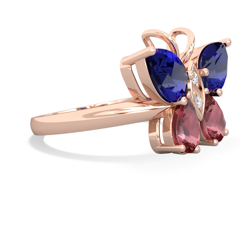 Lab Sapphire Butterfly 14K Rose Gold ring R2215