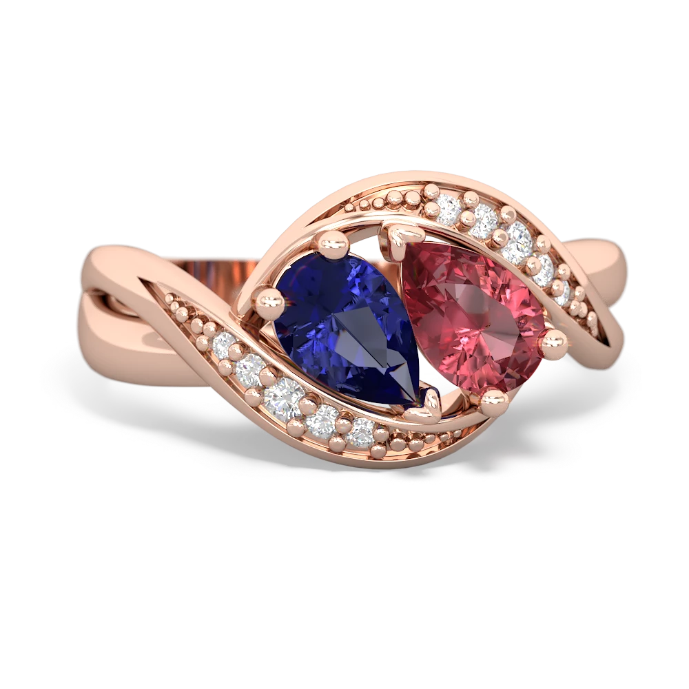 Lab Sapphire Summer Winds 14K Rose Gold ring R5342