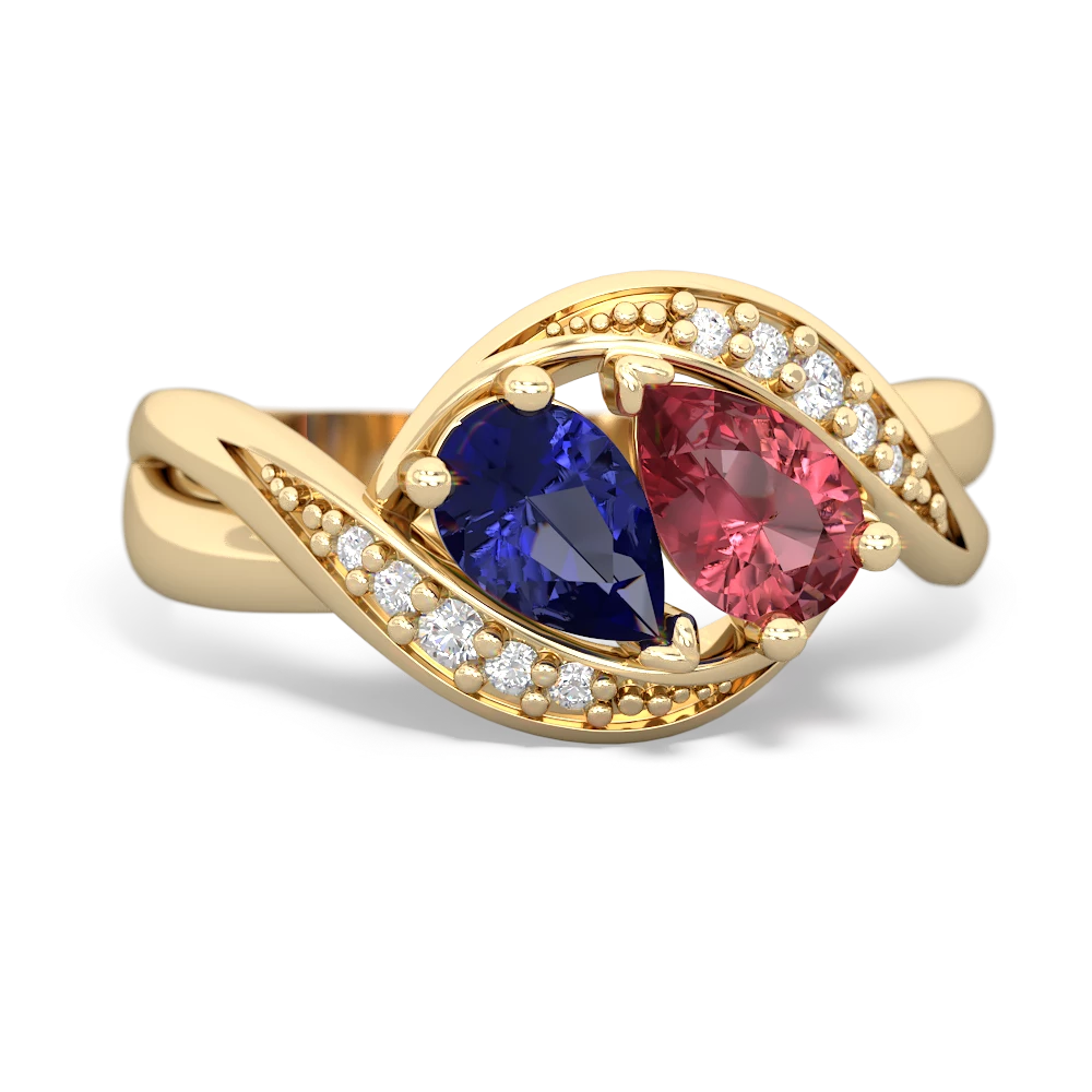 Lab Sapphire Summer Winds 14K Yellow Gold ring R5342