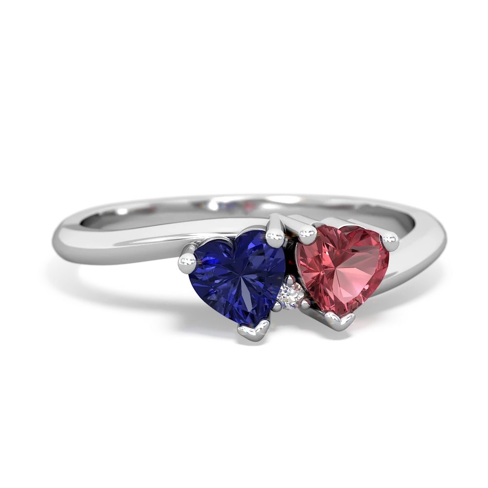 Lab Sapphire Sweethearts 14K White Gold ring R5260