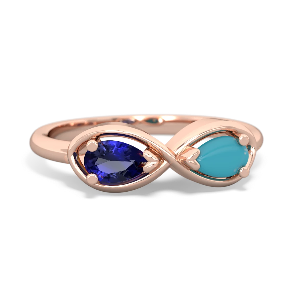 Lab Sapphire Infinity 14K Rose Gold ring R5050