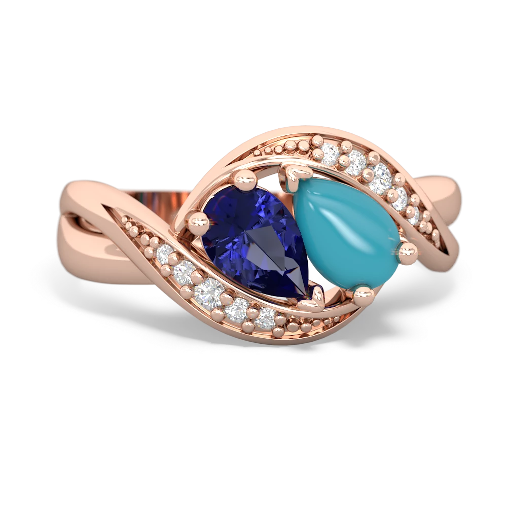 Lab Sapphire Summer Winds 14K Rose Gold ring R5342