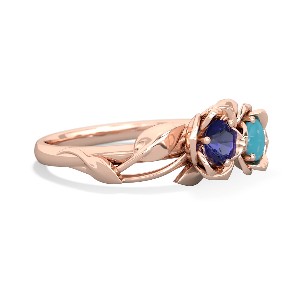 Lab Sapphire Rose Garden 14K Rose Gold ring R5510