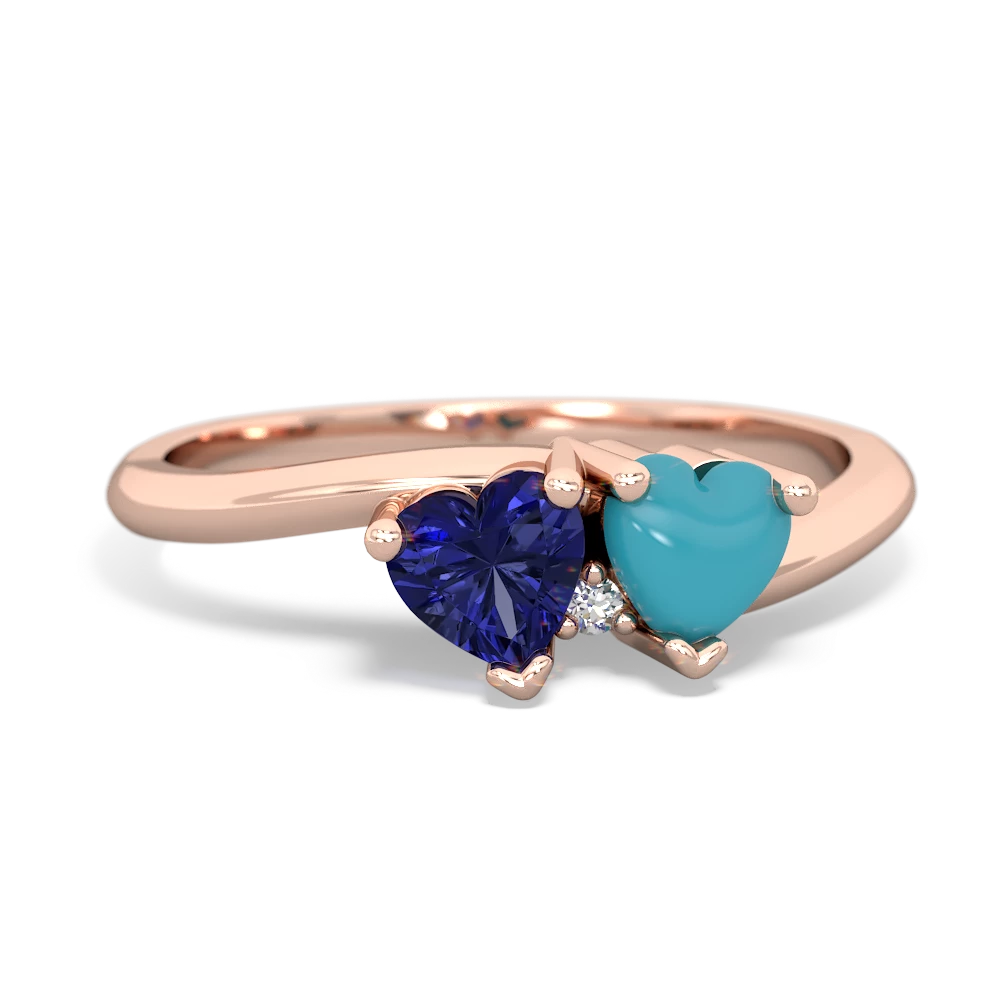 Lab Sapphire Sweethearts 14K Rose Gold ring R5260