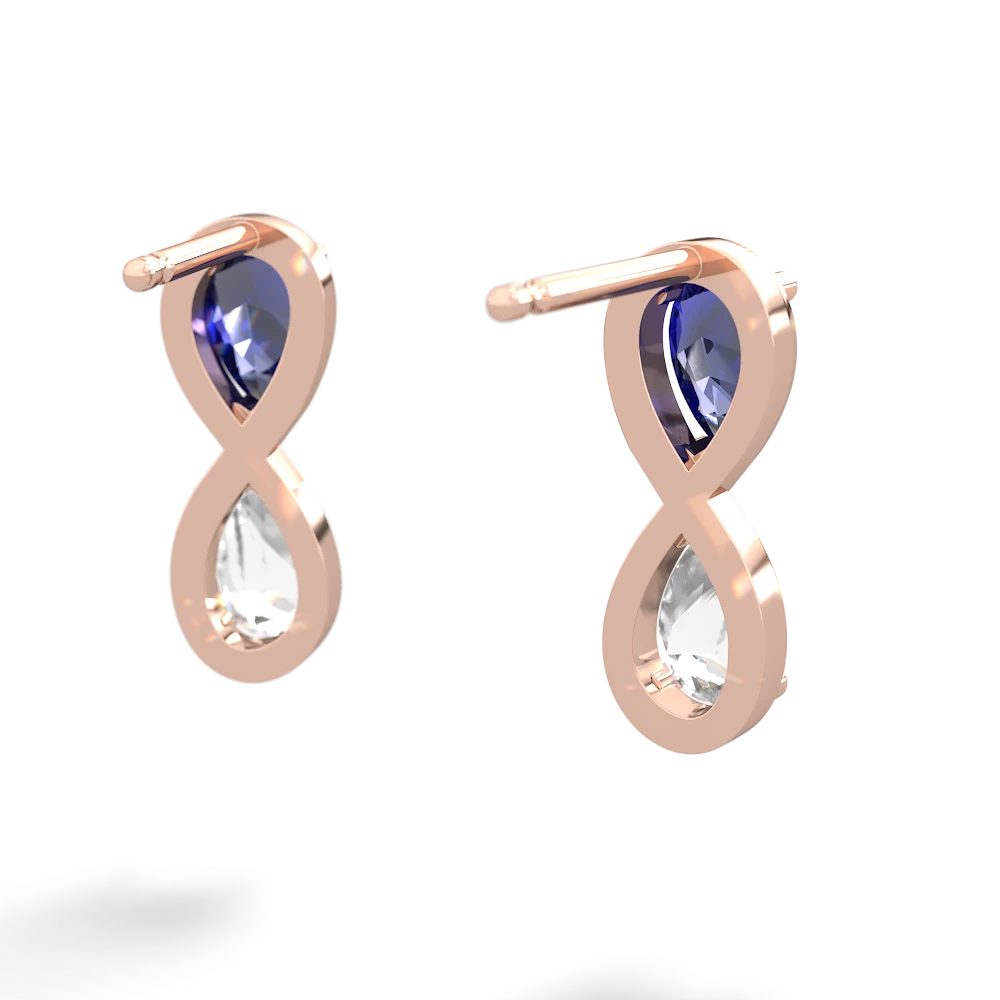 Lab Sapphire Infinity 14K Rose Gold earrings E5050