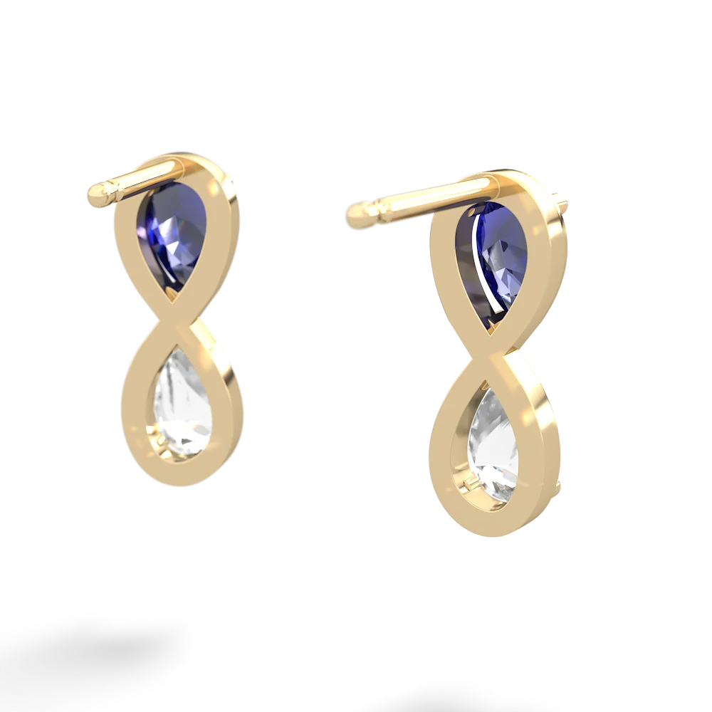 Lab Sapphire Infinity 14K Yellow Gold earrings E5050