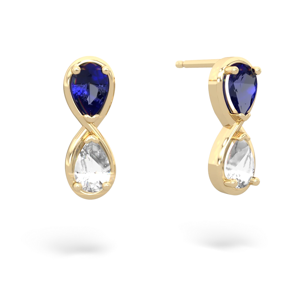 Lab Sapphire Infinity 14K Yellow Gold earrings E5050