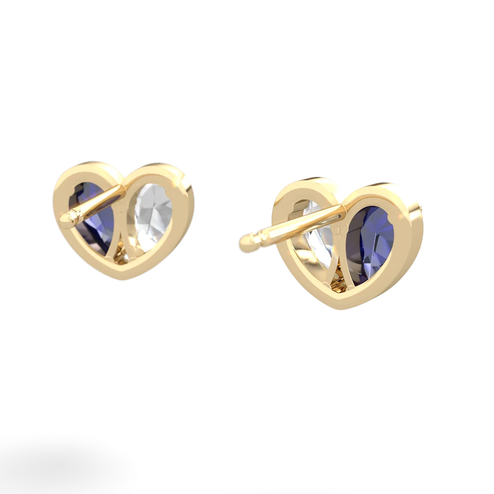 Lab Sapphire 'Our Heart' 14K Yellow Gold earrings E5072