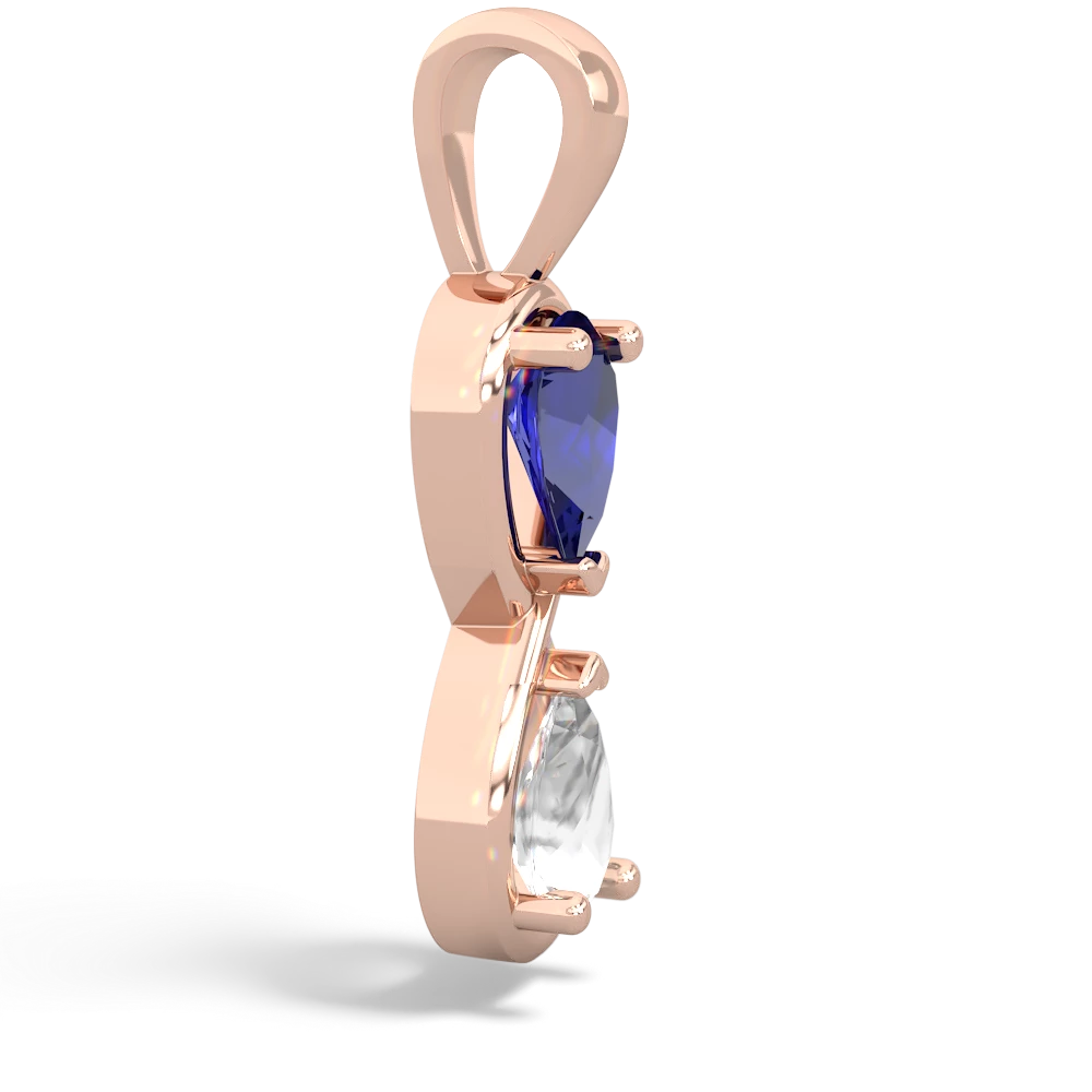 Lab Sapphire Infinity 14K Rose Gold pendant P5050