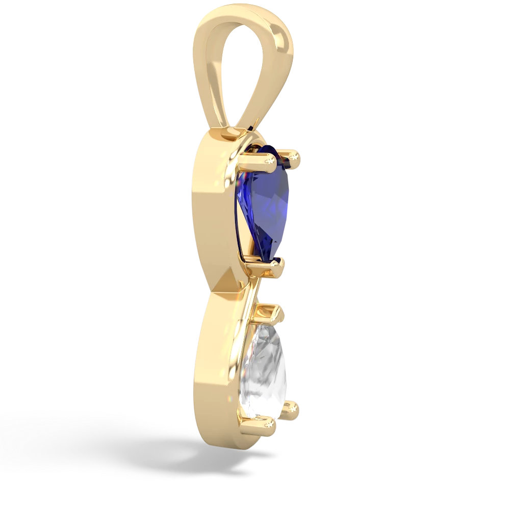 Lab Sapphire Infinity 14K Yellow Gold pendant P5050