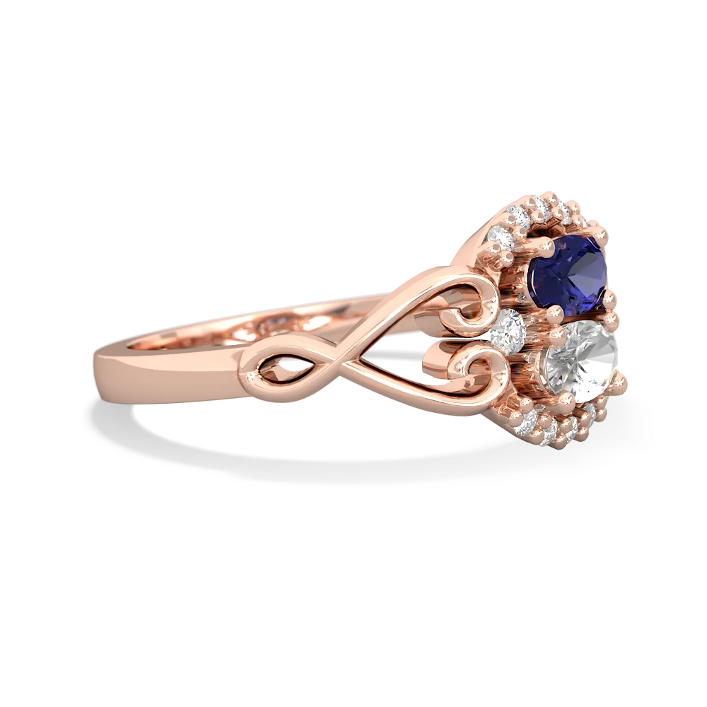 Lab Sapphire Love Nest 14K Rose Gold ring R5860