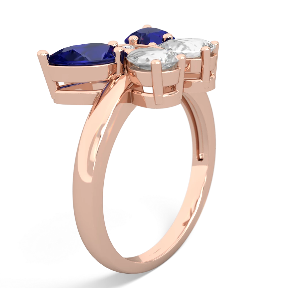 Lab Sapphire Butterfly 14K Rose Gold ring R2215