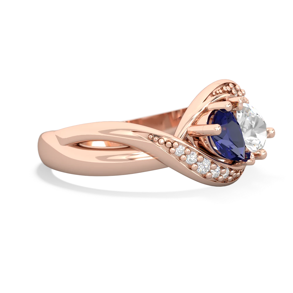 Lab Sapphire Summer Winds 14K Rose Gold ring R5342