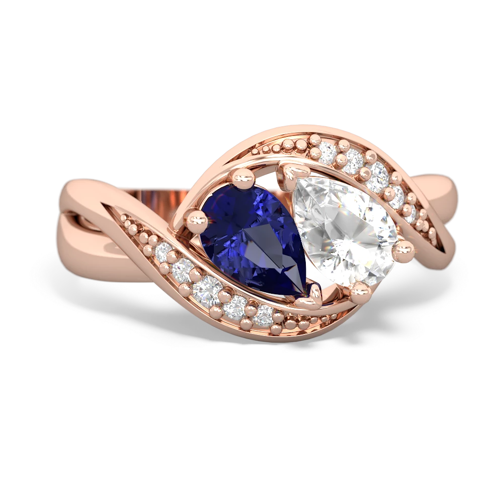 Lab Sapphire Summer Winds 14K Rose Gold ring R5342