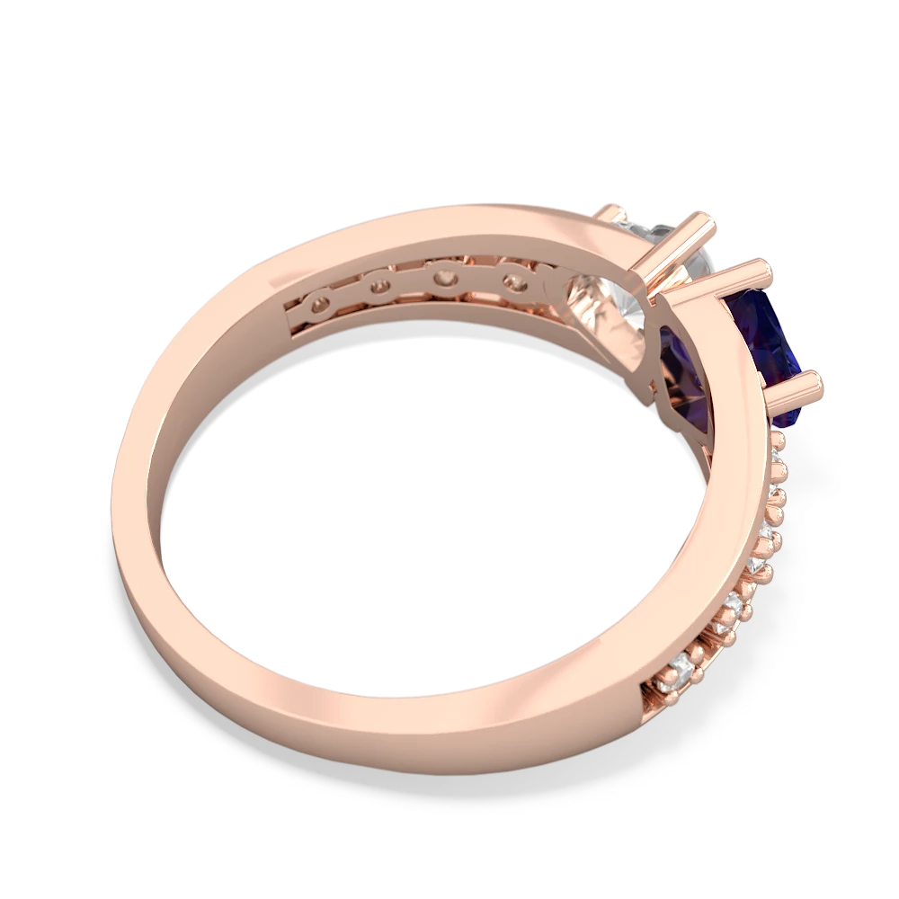 Lab Sapphire Heart To Heart 14K Rose Gold ring R3342