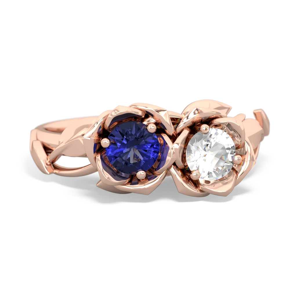 Lab Sapphire Rose Garden 14K Rose Gold ring R5510