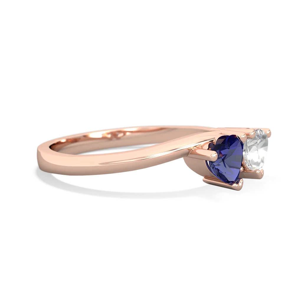 Lab Sapphire Sweethearts 14K Rose Gold ring R5260