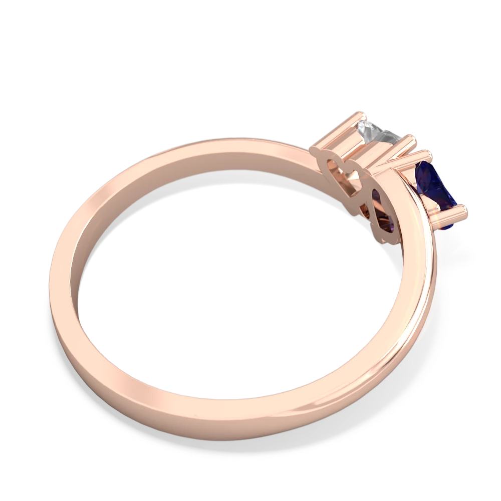 Lab Sapphire Sweethearts 14K Rose Gold ring R5260