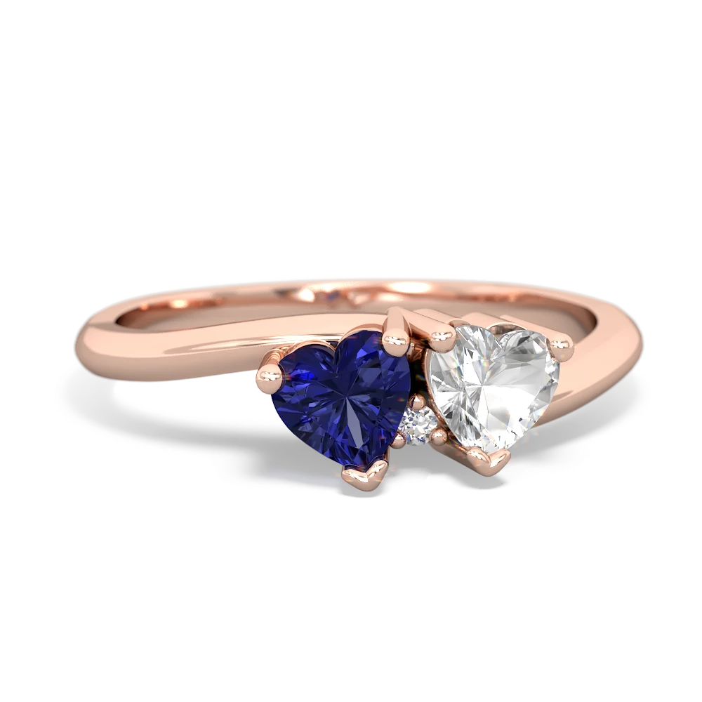 Lab Sapphire Sweethearts 14K Rose Gold ring R5260