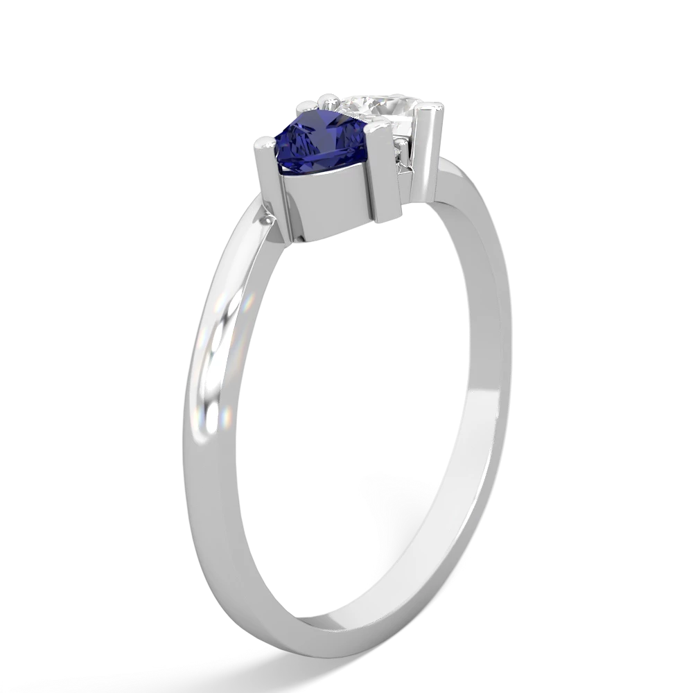 Lab Sapphire Sweethearts 14K White Gold ring R5260