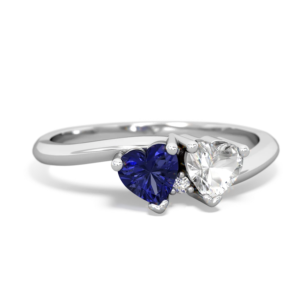 Lab Sapphire Sweethearts 14K White Gold ring R5260