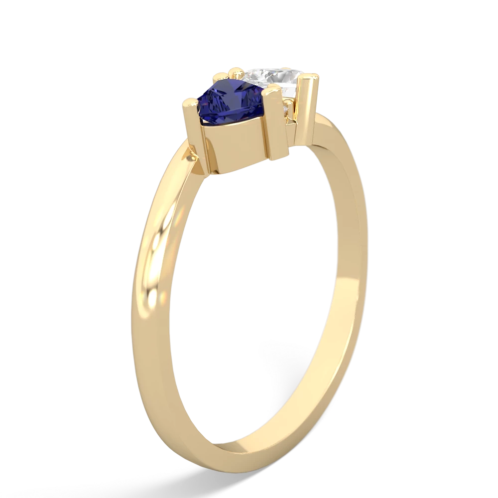 Lab Sapphire Sweethearts 14K Yellow Gold ring R5260