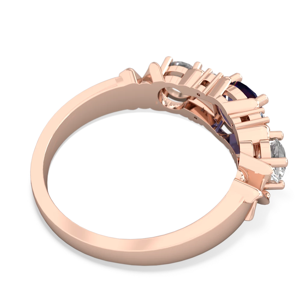 Lab Sapphire Hugs And Kisses 14K Rose Gold ring R5016