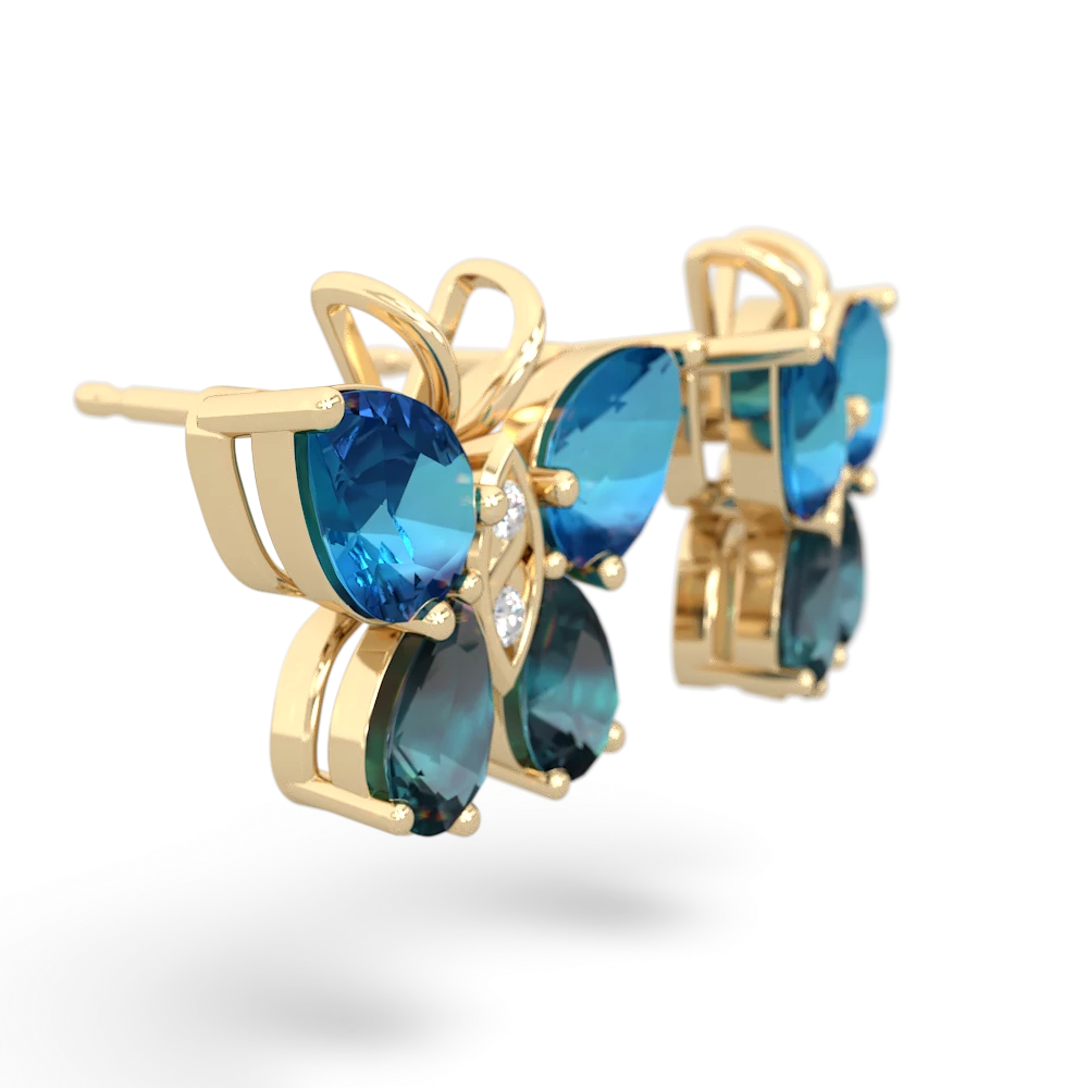 London Topaz Butterfly 14K Yellow Gold earrings E2215