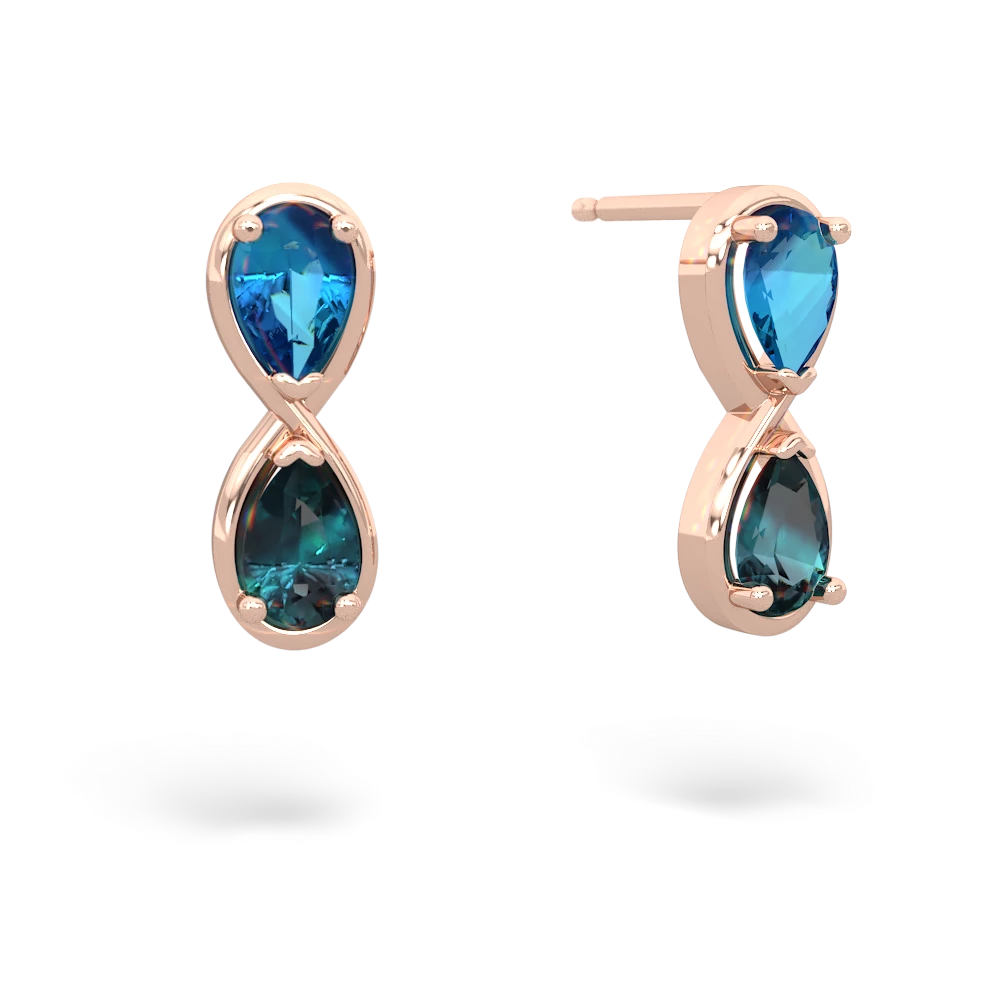 London Topaz Infinity 14K Rose Gold earrings E5050