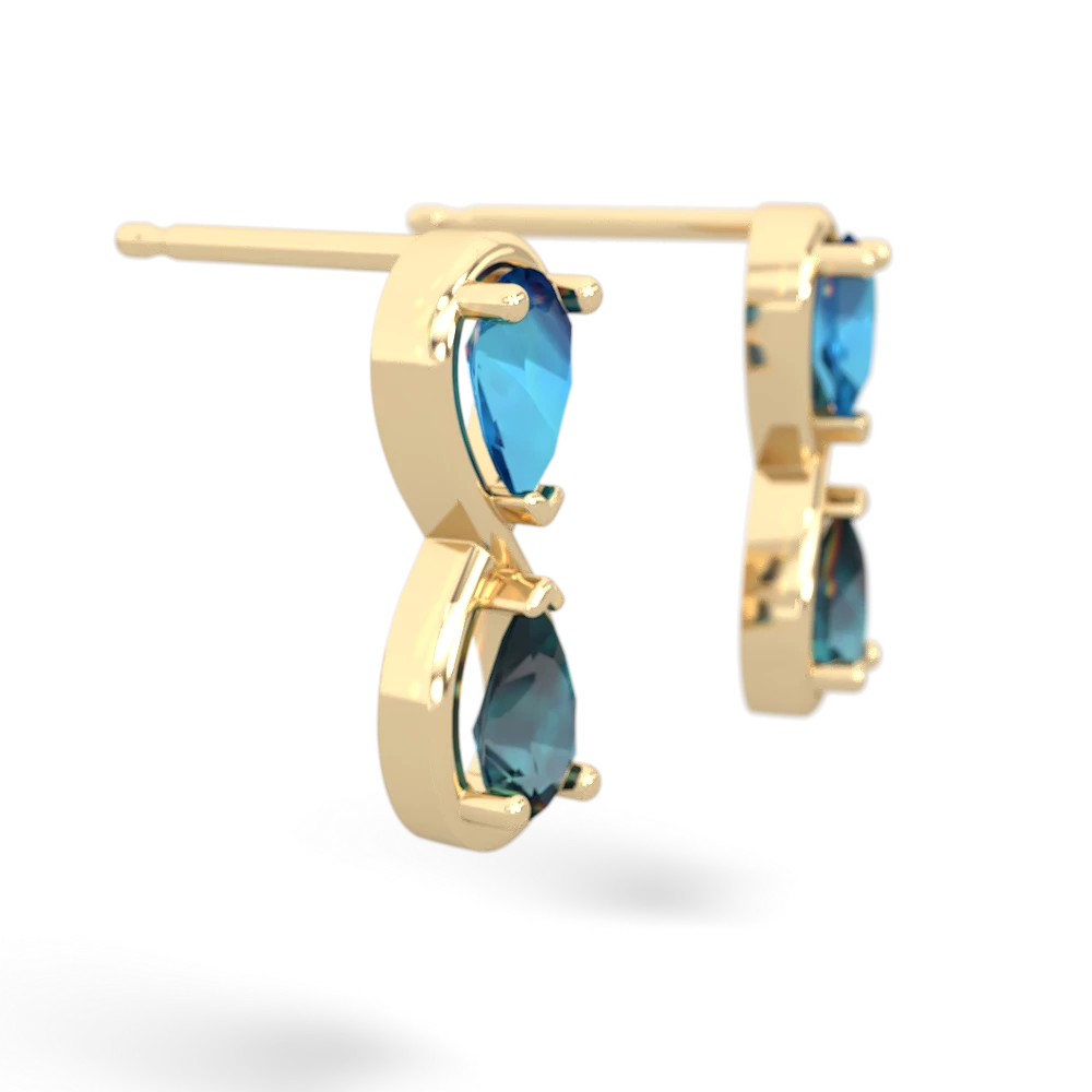 London Topaz Infinity 14K Yellow Gold earrings E5050