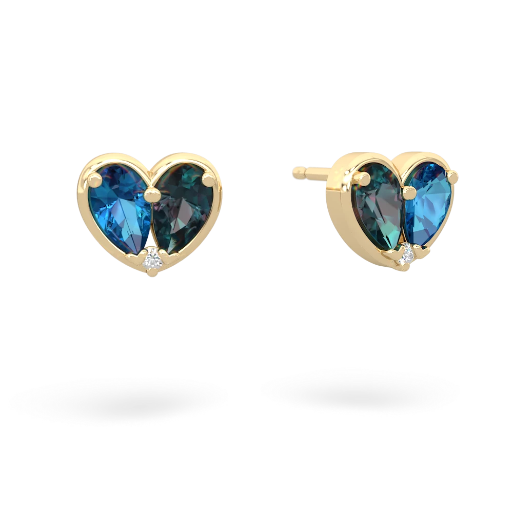 London Topaz 'Our Heart' 14K Yellow Gold earrings E5072