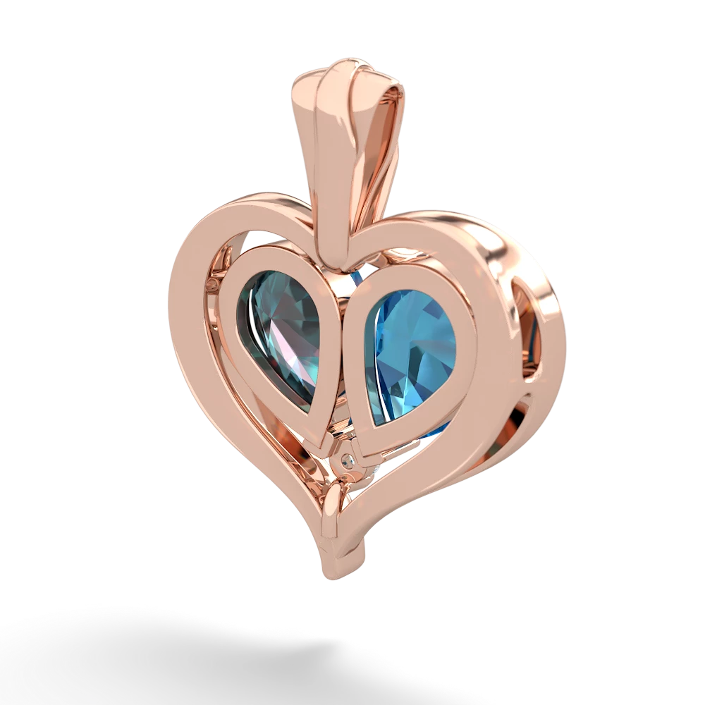 London Topaz Two Become One 14K Rose Gold pendant P5330