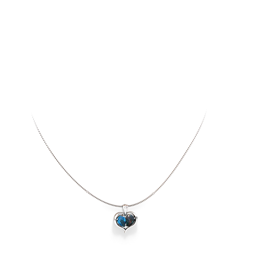 London Topaz Two Become One 14K White Gold pendant P5330