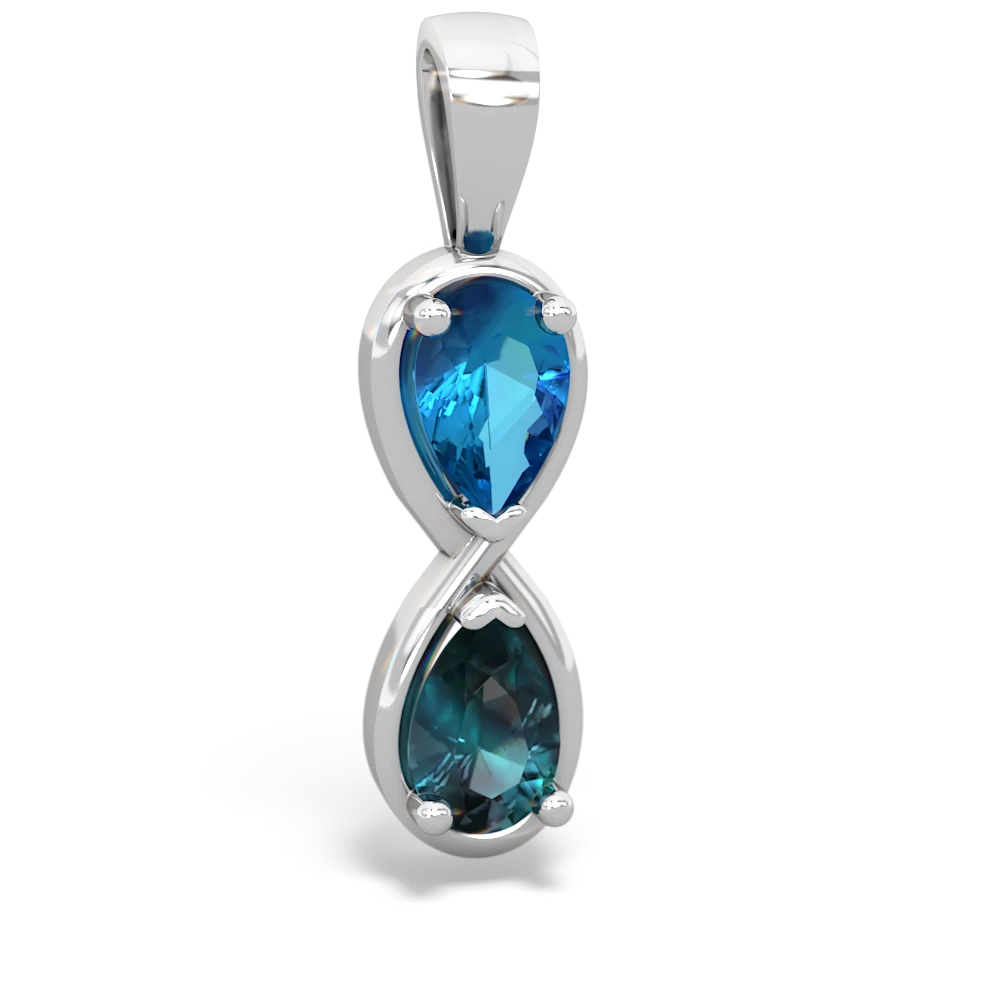 London Topaz Infinity 14K White Gold pendant P5050