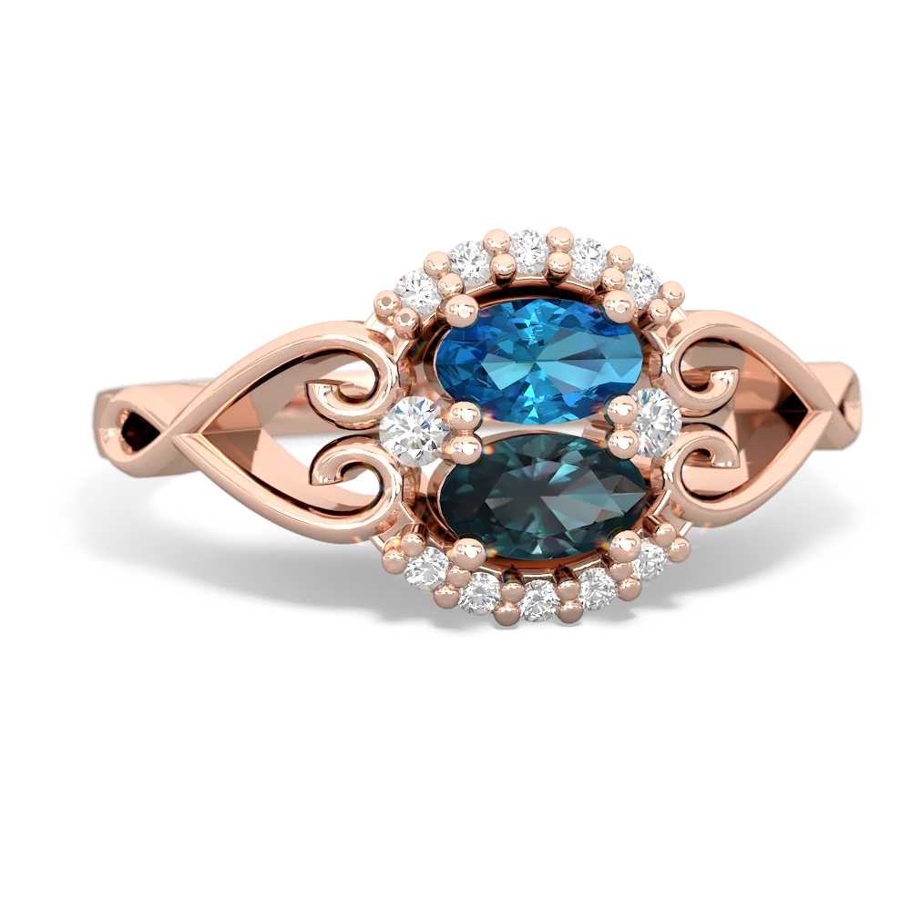 London Topaz Love Nest 14K Rose Gold ring R5860