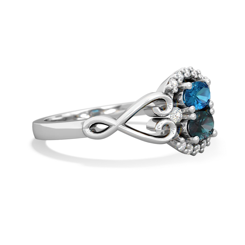 London Topaz Love Nest 14K White Gold ring R5860