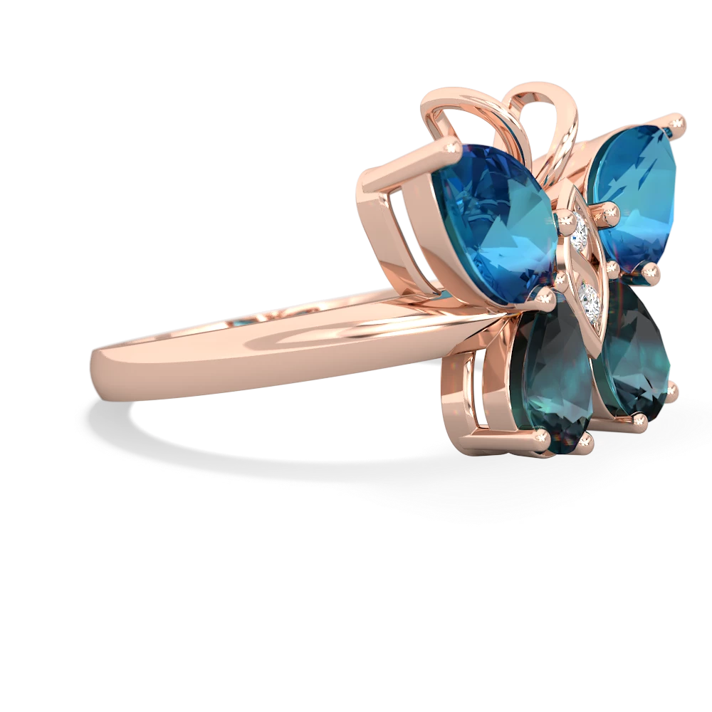 London Topaz Butterfly 14K Rose Gold ring R2215