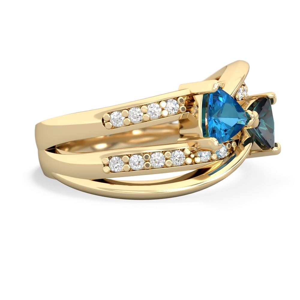 London Topaz Bowtie 14K Yellow Gold ring R2360